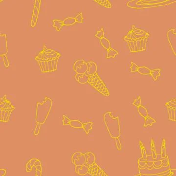 Sweet vector a seamless pattern. Stock Illustration