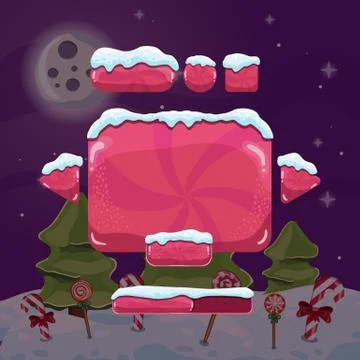 Sweet vector winter user interface game Stock Illustration