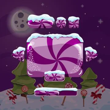 Sweet vector winter user interface game Stock Illustration