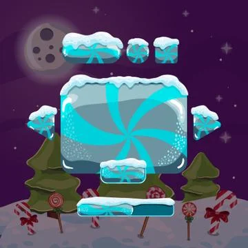 Sweet vector winter user interface game Stock Illustration