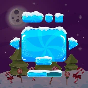Sweet vector winter user interface game Illustrazione stock