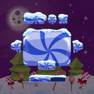 Sweet vector winter user interface game Stock Illustration