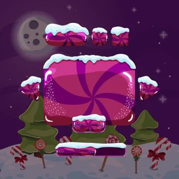 Sweet vector winter user interface game Stock Illustration