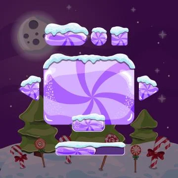 Sweet vector winter user interface game Stock Illustration