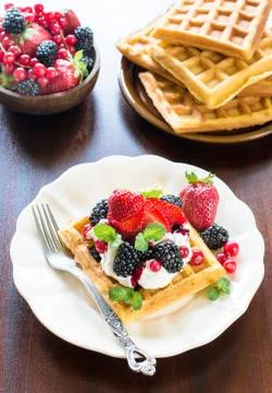 Sweet waffles Stock Photos
