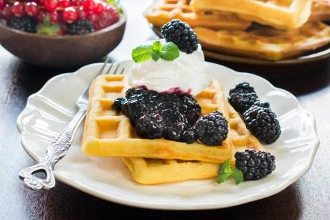 Sweet waffles Stock Photos