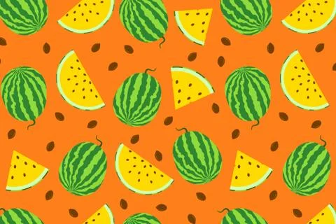 Sweet watermelon vector seamless pattern Stock Illustration