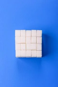 Sweet white sugar cubes as a source of glucose. White sugar cubes as a food.. 写真素材