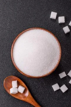 Sweet white sugar as a source of glucose. White sugar Stock Photos