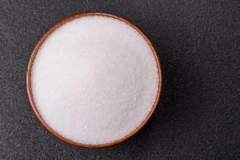 Sweet white sugar as a source of glucose. White sugar Stock Photos