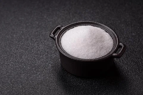 Sweet white sugar as a source of glucose. White sugar Stock Photos