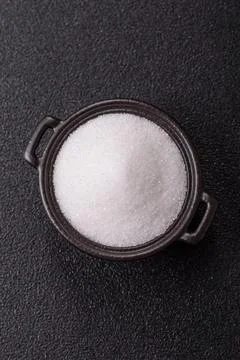 Sweet white sugar as a source of glucose. White sugar Stock Photos