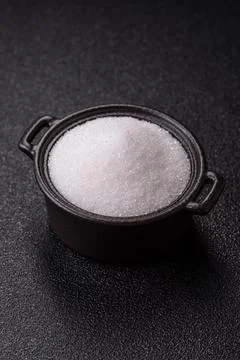 Sweet white sugar as a source of glucose. White sugar Stock Photos