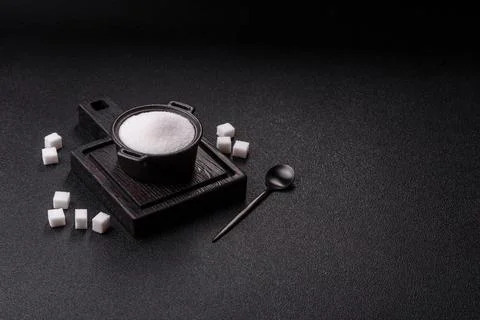 Sweet white sugar as a source of glucose. White sugar Stock Photos