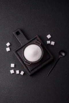 Sweet white sugar as a source of glucose. White sugar Stock Photos