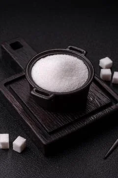 Sweet white sugar as a source of glucose. White sugar Stock Photos