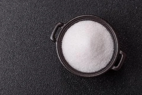 Sweet white sugar as a source of glucose. White sugar Stock Photos