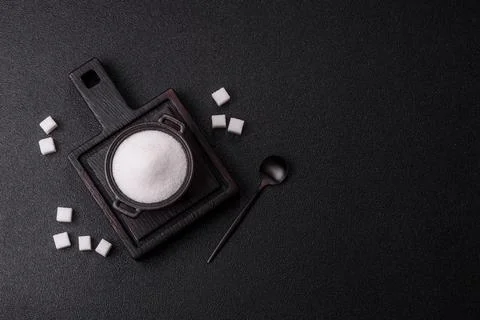 Sweet white sugar as a source of glucose. White sugar Stock Photos