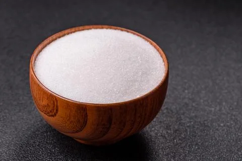 Sweet white sugar as a source of glucose. White sugar Stock Photos