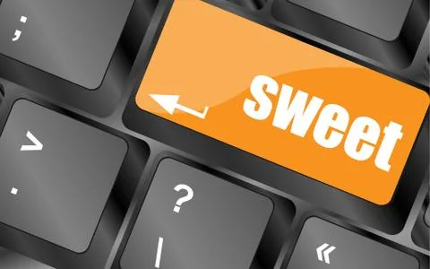 Sweet word button on computer keyboard key 스톡 일러스트