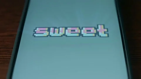 Sweet word pixel art, presentation Stock Footage 310055235