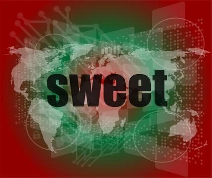 Sweet words on digital touch screen interface Stock Illustration