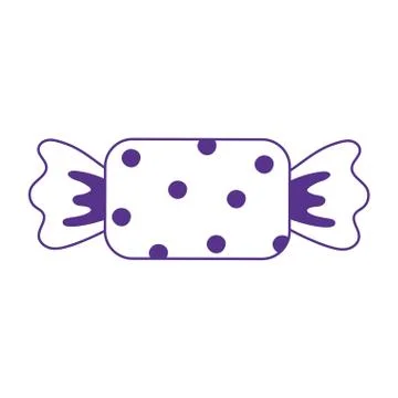 Sweet wrapped candy icon design white background line style Stock Illustration