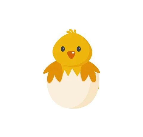 Sweet yellow easter chicken sitting waiting for easter. Stock Illustration