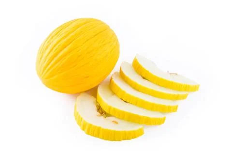 Sweet yellow melon Stock Photos