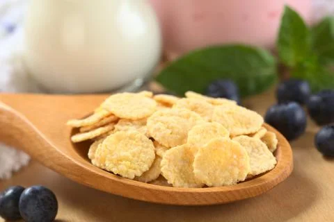 Sweetened corn flakes Stock Photos