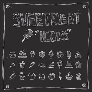 Sweetmeat draw collection Stock Illustration
