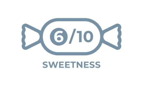 Sweetness level vector food package label. Product sugar sweet level, candy i Illustrazione stock