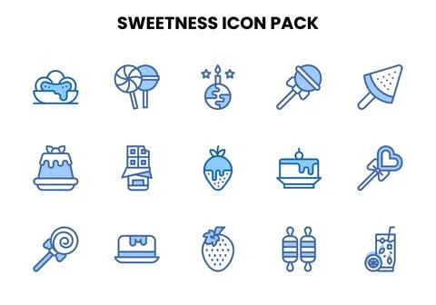 Sweetness Two Colour Scalable Icons Pack Stock Illustration
