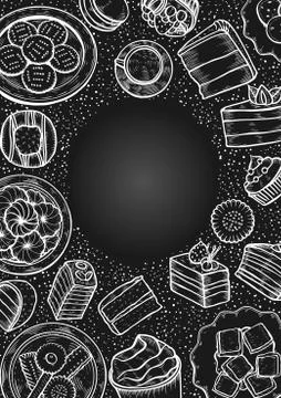 Sweets and bakery set. Illustrazione stock