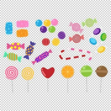 Sweets and candies icon vector set on white background Stock Illustration