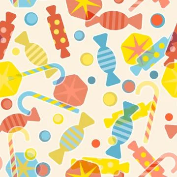 Sweets and candy seamless pattern Illustrazione stock