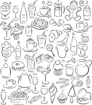 Sweets and drinks 스톡 일러스트