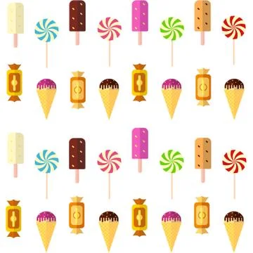 Sweets and pastries vector background. Stock Illustration