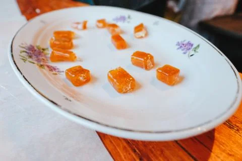 Sweets are on the dish Foto stock