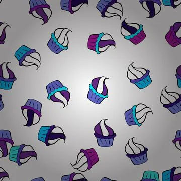Sweets background design. Cute birthday background on black, white and violet. W Stock Illustration