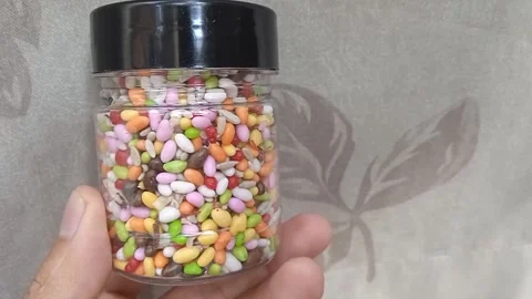 Sweets in bottle Stock Footage 150312882