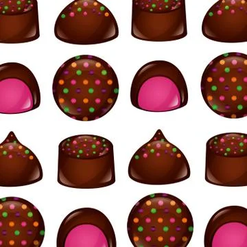 Sweets cakes of chocolate pattern Stock Illustration