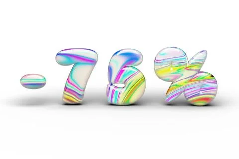 Sweets Candy multi-colored discount 75% word. On a white isolate background.  Stock Illustration