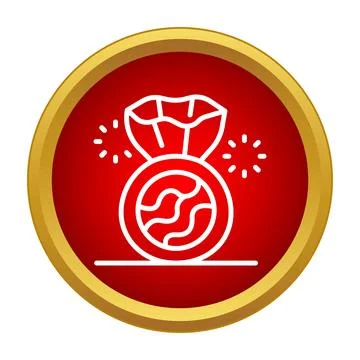 Sweets candy in shiny wrapper icon Illustrazione stock