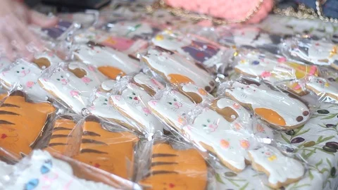 Sweets at the Cat Fair Stock Footage 87135970