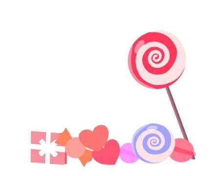 Sweets collected in a heap, vector graphics Stock Illustration