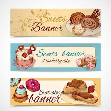 Sweets colored banners Stock-Illustration