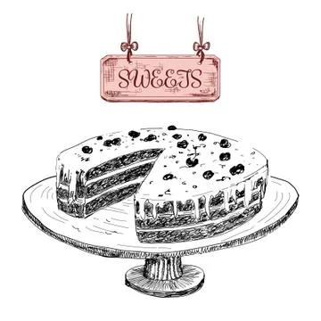 Sweets. Dessert. Stock Illustration
