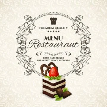 Sweets dessert restaurant menu Illustration