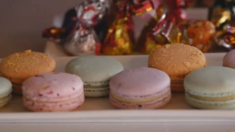 Sweets on dessert table outside Stock Footage 102284685